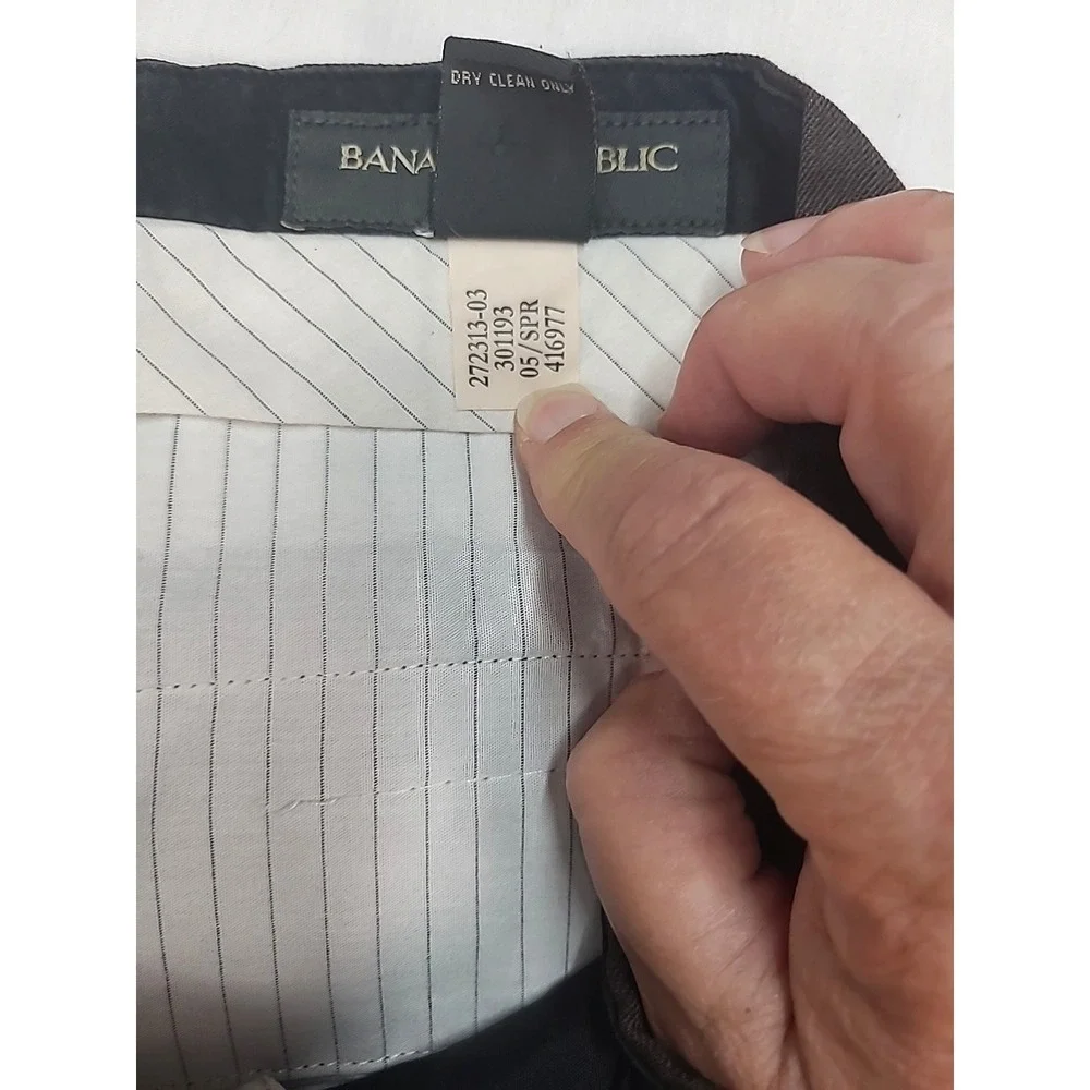 Vtg Banana Republic Mens Dress Pants‎ 35x34(32) 100% Wool Flat Front Cuffed